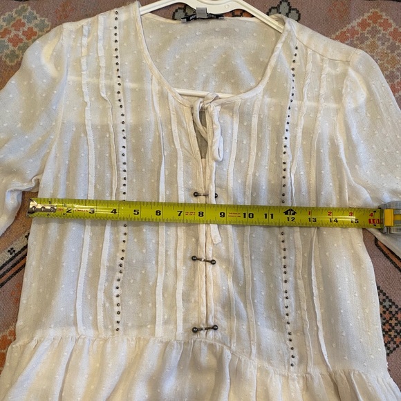 William Rast long sleeve white ruffle BoHo shirt - Picture 13 of 13